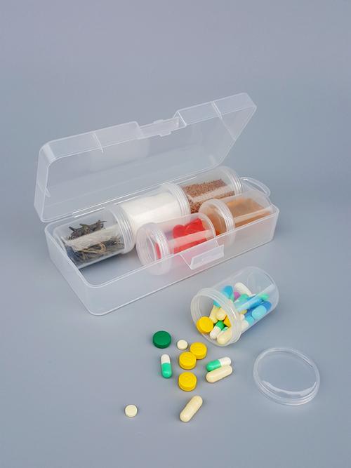 便携式迷你密封药盒蛋白粉分装不漏药水瓶透明塑料药盒